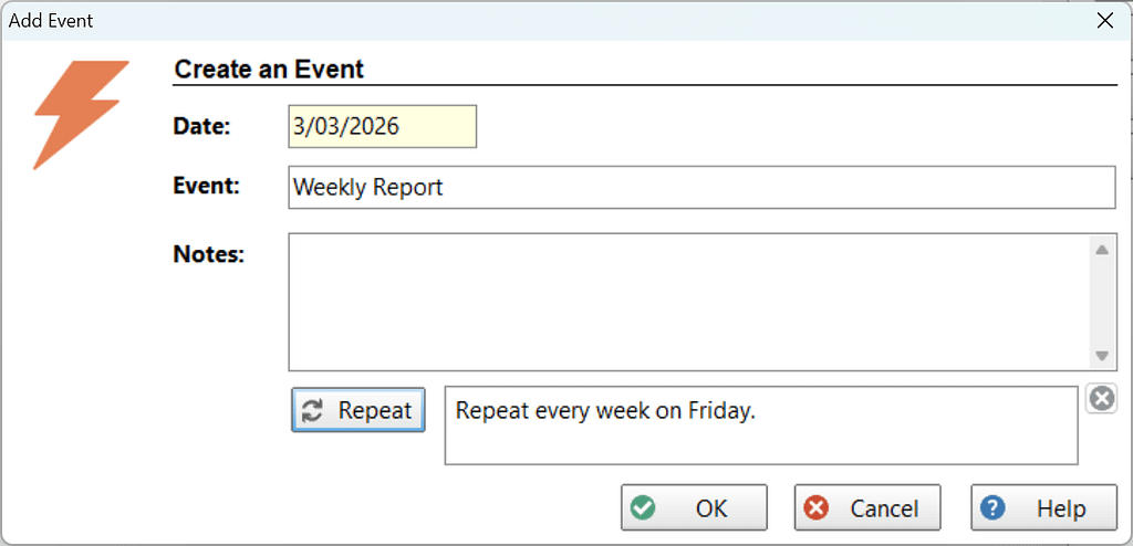 Creating an Event