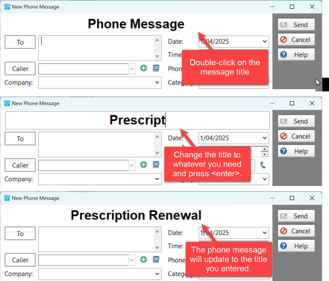 Message Title Editing