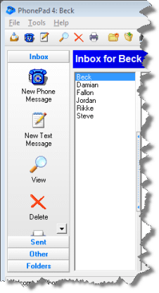 User List PhonePad Telephone Message Software