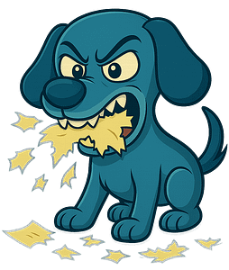 Phone Dog Tearing Up Sticky Notes