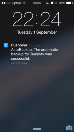 AutoBackup Notification