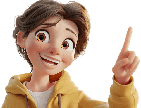 pretty_cartoon_woman_pointing_to_her_right