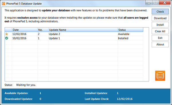 PhonePad 5 Database Update
