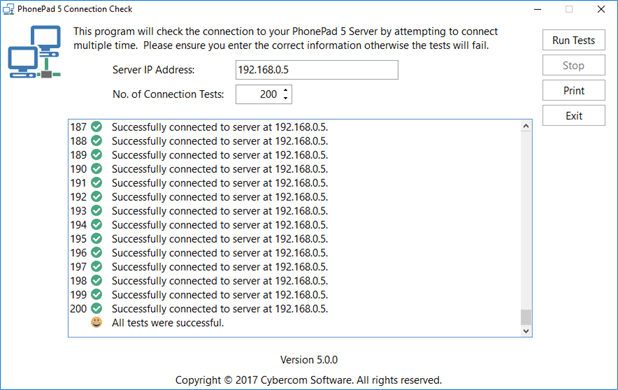 PhonePad 5 Connection Check