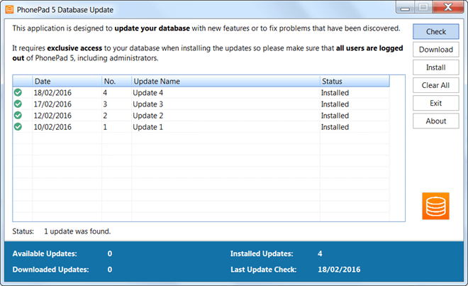 PhonePad 5 Database Update