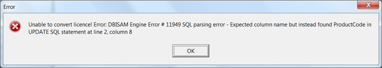 PhonePad License Conversion Error