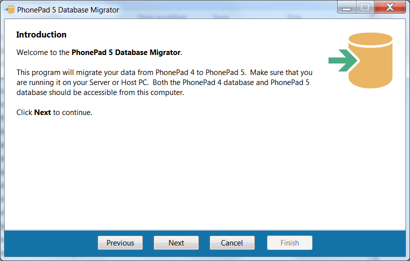 PhonePad 4 Database Migration