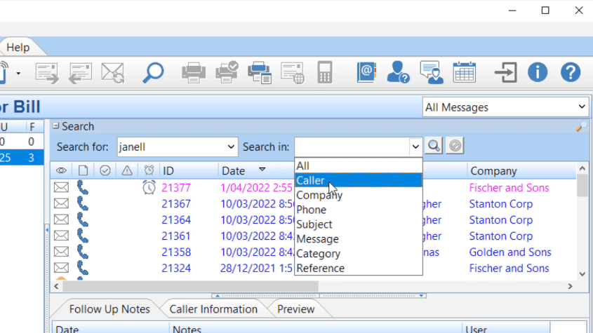 find phone messages fast