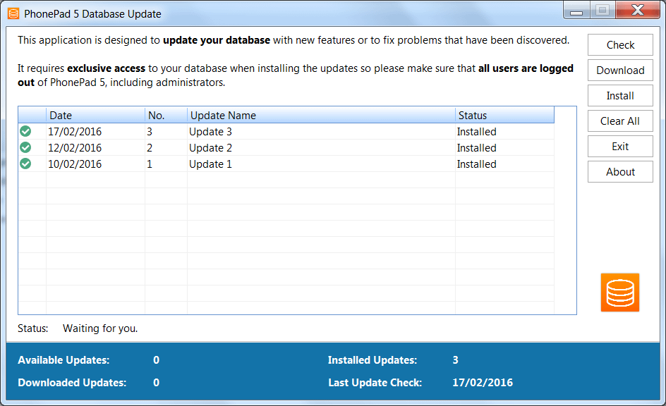 PhonePad 5 Database Update