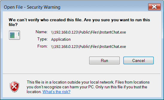 Open File Security Warning